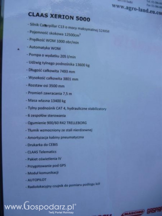  Informację o Claas XERION 5000