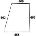 STEYR - szyba drzwiowa górna L zielona, SK I i SK II