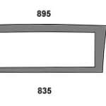 DEUTZ - szyba tylna dolna przezroczysta z nadrukiem K.