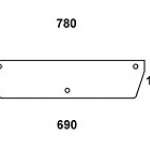 MASSEY FERGUSON - szyba tylna dolna przezroczysta. Seria: MF 300