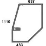 CASE / STEYR - szyba drzwiowa L zielona